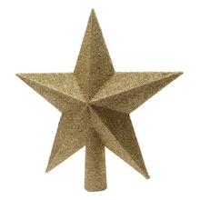 Zlatá glitrová hviezda z polystyrénu.