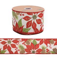 Vianočná stuha s motívom hviezd a listov