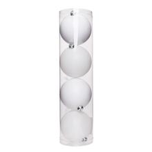 Biele lesklé vianočné gule v plastovom obale.