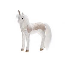 Biely a béžový textilný jednorožec.