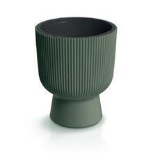 Obal na kvetináč v tmavo zelenej farbe s vkladom.