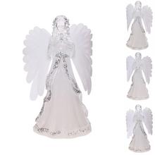 Sviečka s anjelom a bielymi krídlami, LED svetlo.