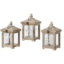 Lampáš z jedľového dreva, sada 3 kusy.