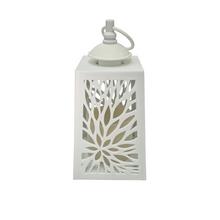 Biela LED lucerna s anjelom a dekoratívnym vzorom.