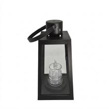 Čierna LED lucerna so sviečkou