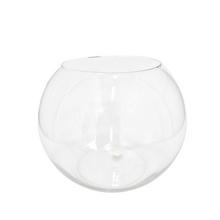 Sklenená guľová váza s priemerom 35 cm a výškou 30 cm.