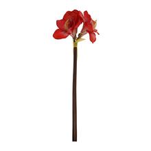 Umelé kvety amarylis v červenej farbe, 83 cm vysoké.