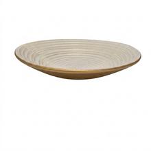 Podnos biely so zlatým okrajom, priemer 40 cm.