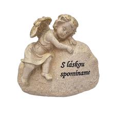 Socha anjela s nápisom 'S láskou spomíname'.