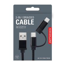 Nabíjací kabel 2v1 s USB a Lightning konektorom