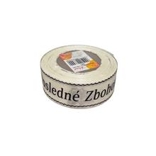 Smútočná stuha POSLEDNÉ ZBOHOM v ecru a čiernej farbe, šírka 3 cm, dĺžka 20 y.