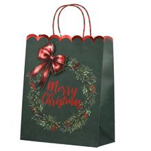 Vianočná taška s motívom venčeka a nápisom Merry Christmas.
