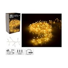 Strieborné LED svetlá s teplou bielou farbou, 240 LED.