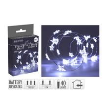 SILVER WIRE STAR 40LED WHITE